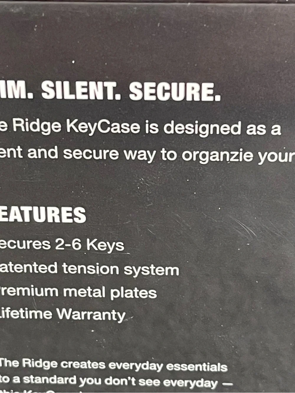 Ridge KeyCase Carbon Fiber 3K Weave Matte Black Minimalist Key Organizer NEW NWT